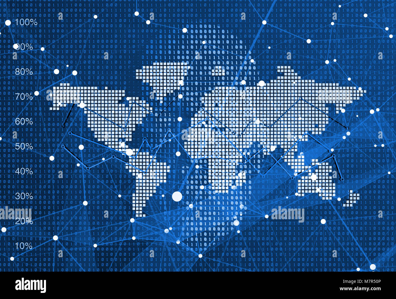 Global Financial Technology, Stock Market Data, World Map,artificial ...