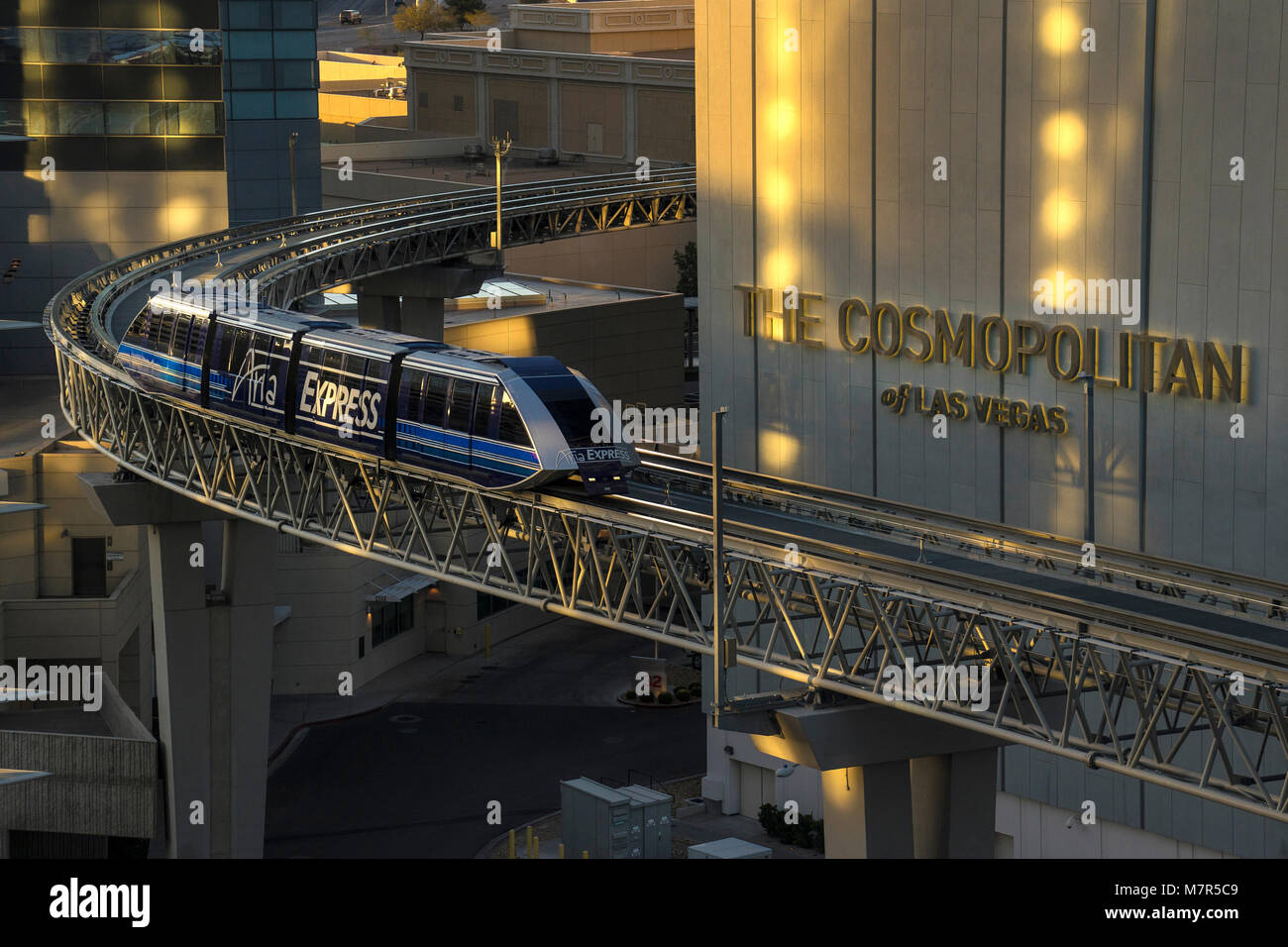 Aria Express Monorail Tram system,Las Vegas,Nevada,USA Stock Photo