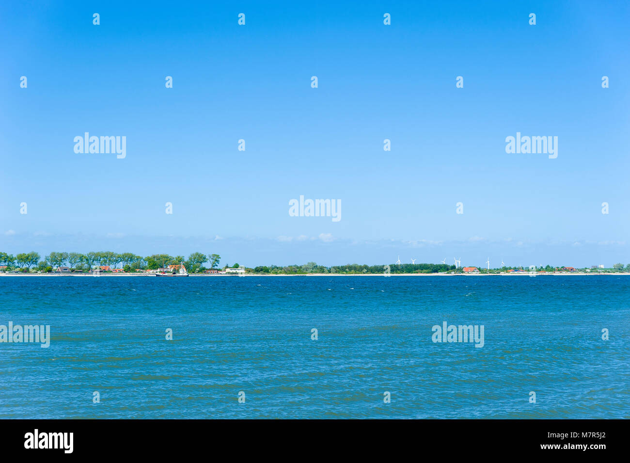 View about the Fehmarnsund toward Fehmarn island, Fehmarn, Baltic Sea, Schleswig-Holstein, Germany, Europe Stock Photo
