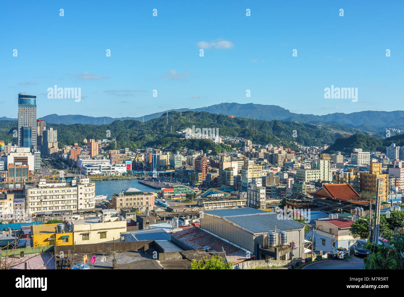 Cityscape of keelung, taiwan Stock Photo