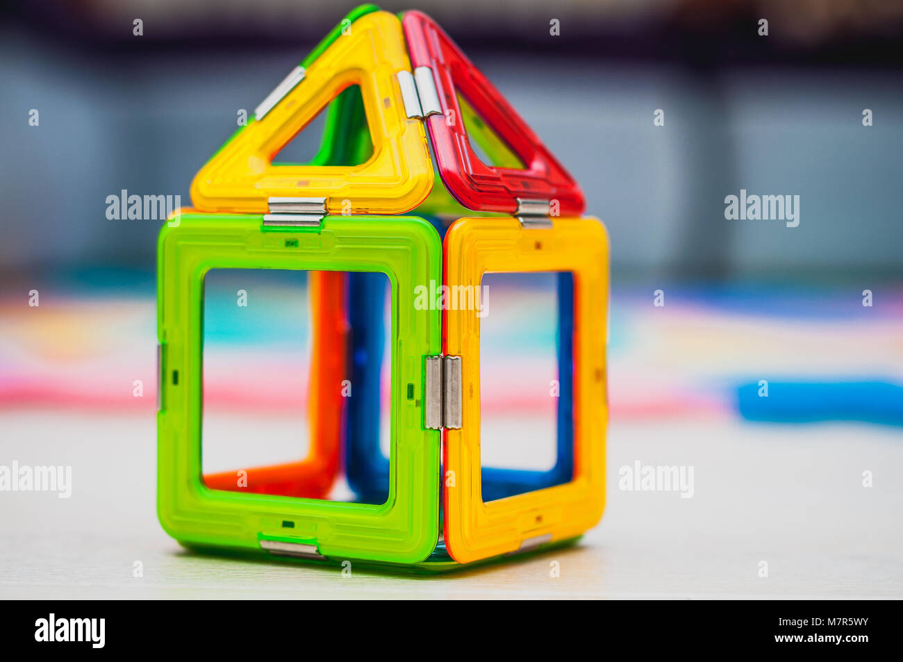 Colorful house. Toy house for any concept. Miniature colorful plastic