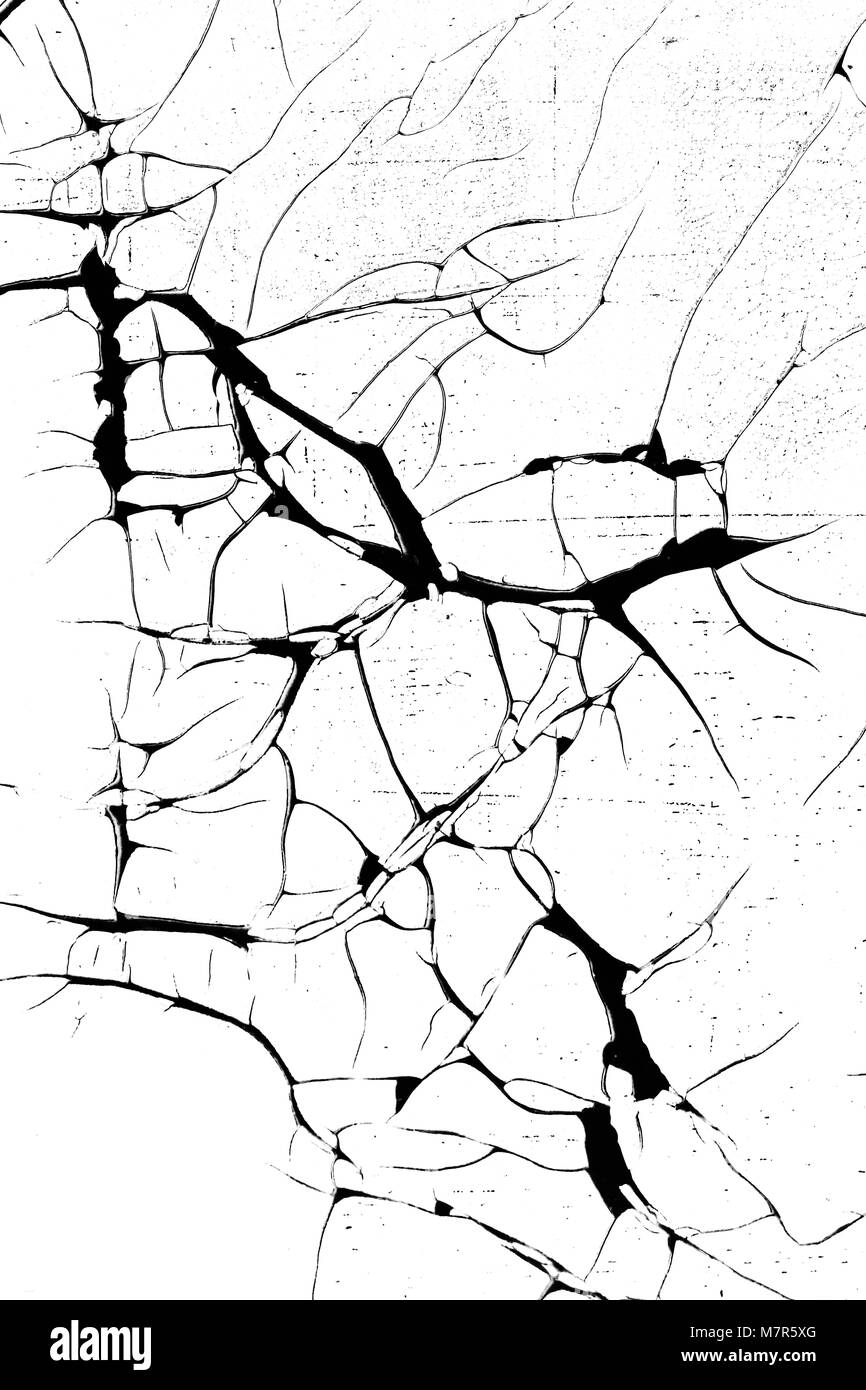 Cracked and peeled surface - grunge cracks texture - detail Stock Photo
