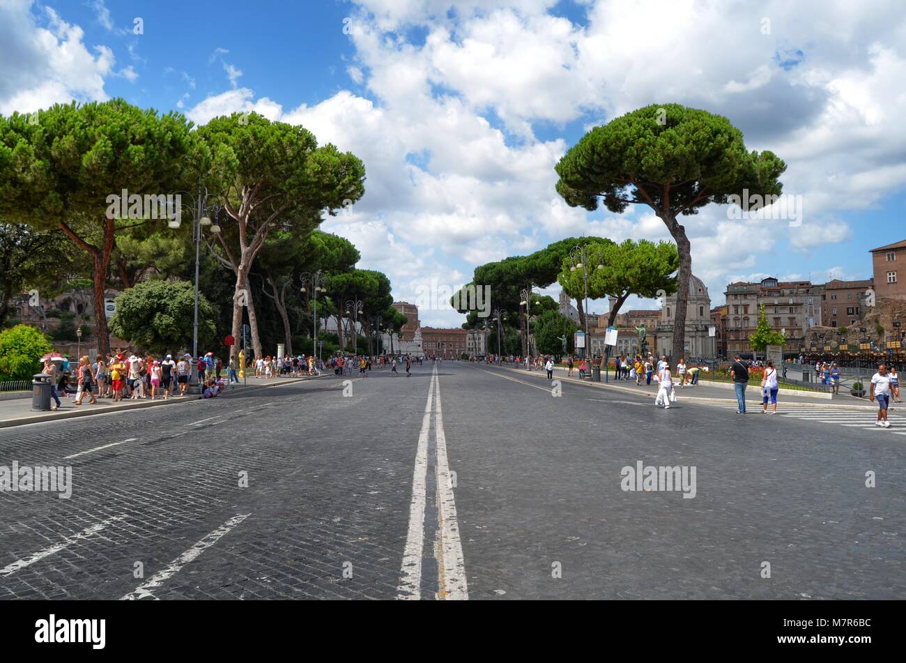 Imperial Way Rome Rome Italy . August 15, 2014 at 13:00. Street of the imperial holes, in ...