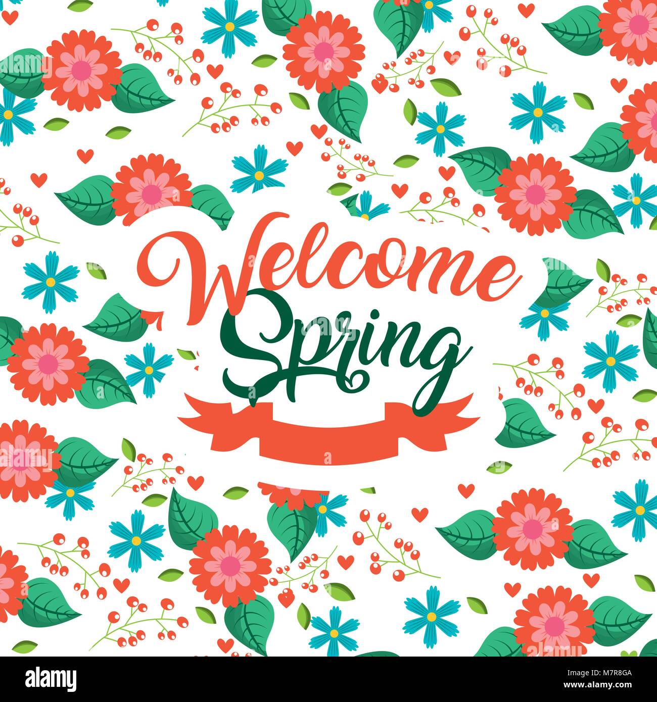 welcome spring card Stock Vector Image & Art - Alamy