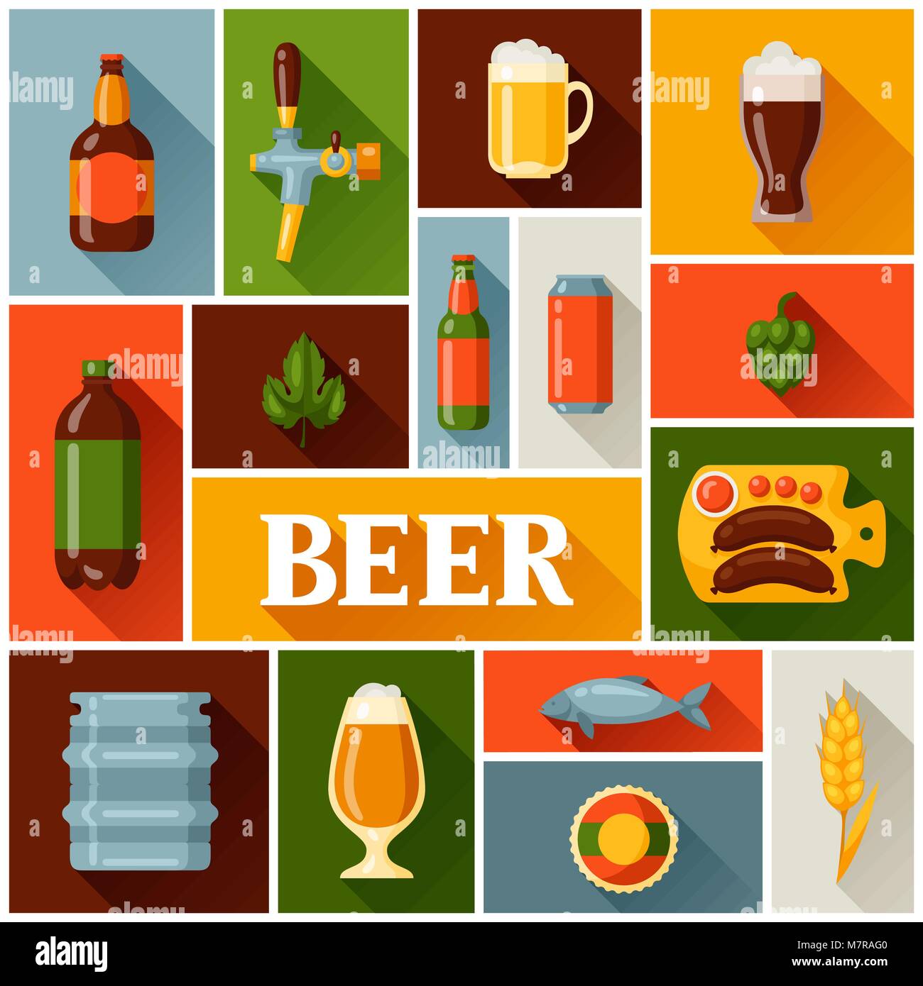 Background design with beer icons and objects Stock Vector Image & Art ...