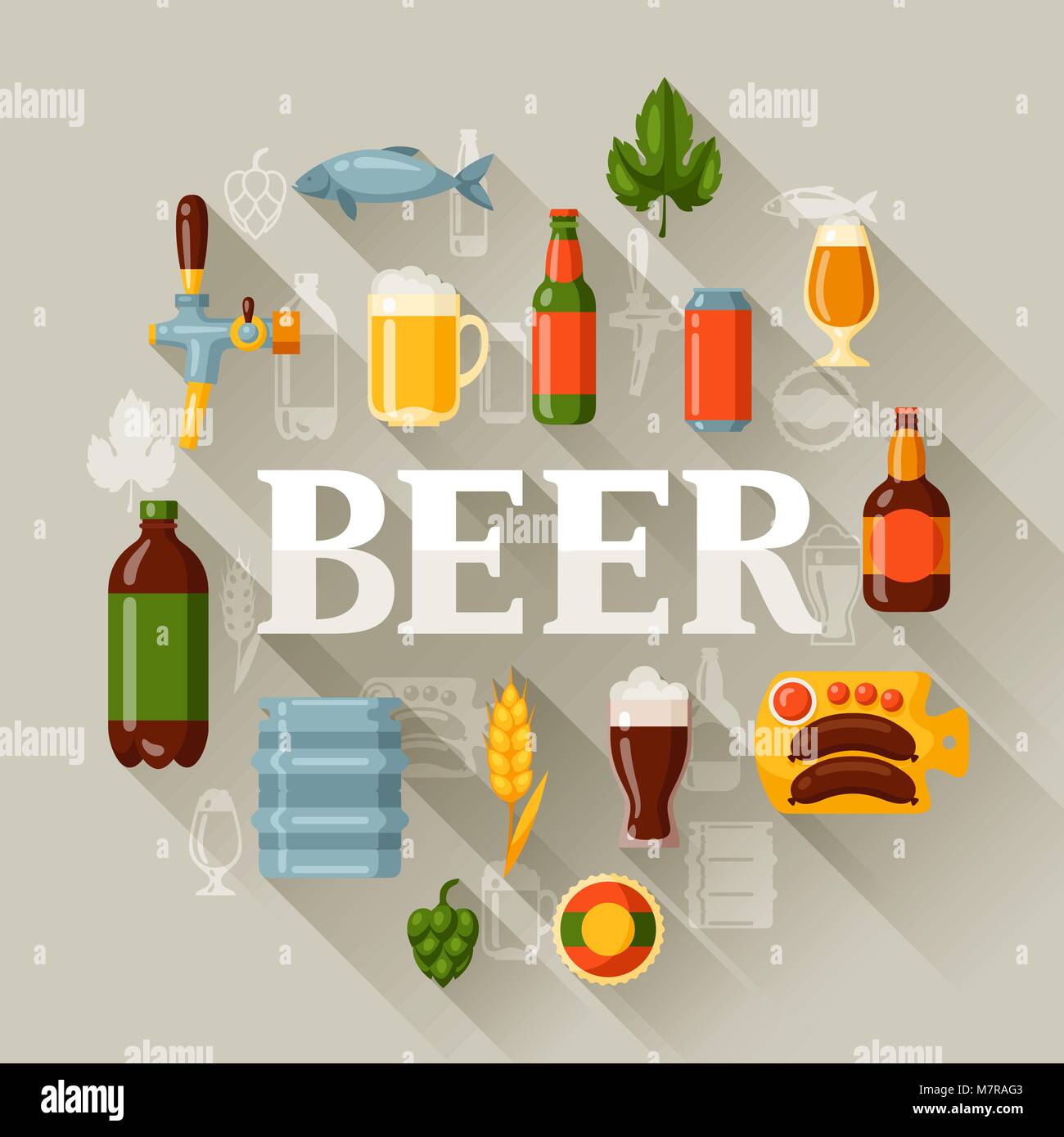 Background design with beer icons and objects Stock Vector Image & Art ...