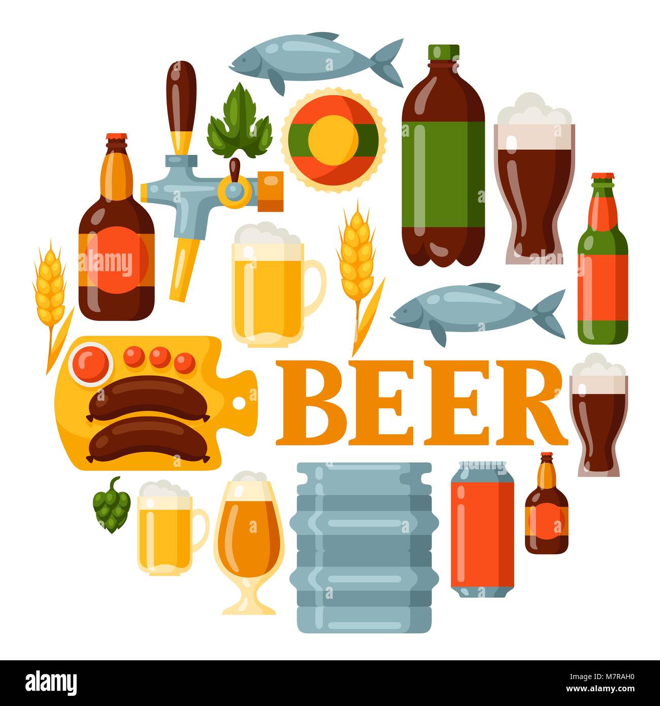 Background design with beer icons and objects Stock Vector Image & Art ...