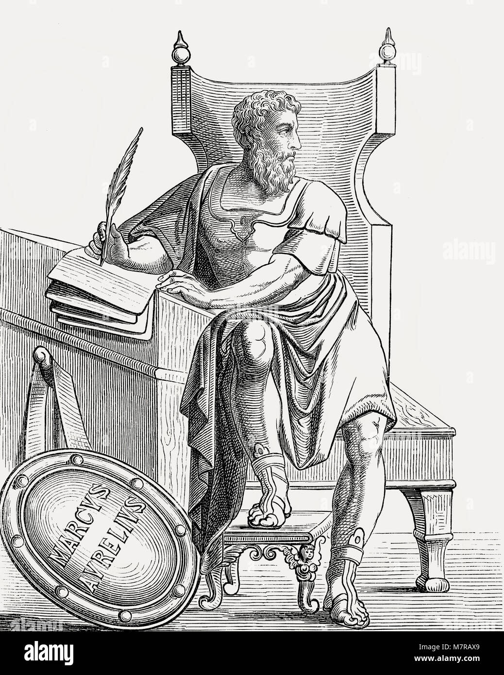 Marcus Aurelius, 121 –  180 AD, Roman emperor Stock Photo