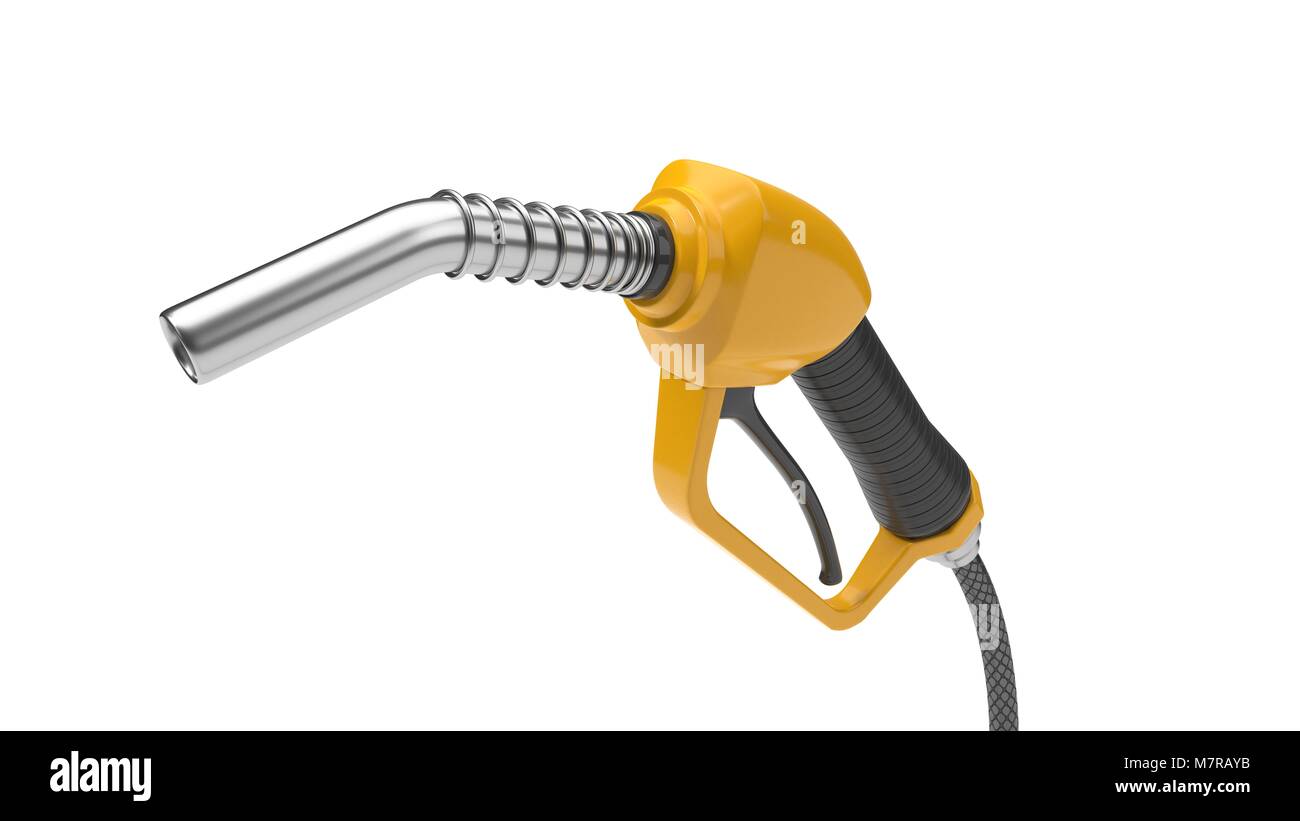 yellow fuel nozzle, close up view. 3d illustration Stock Photo Alamy