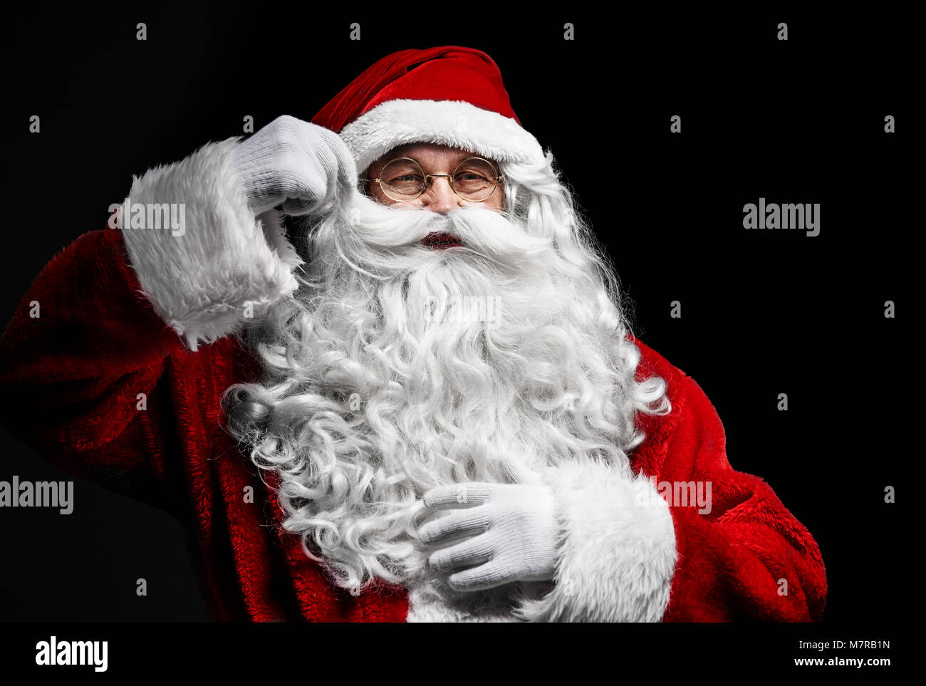 Santa claus hands on belly hi-res stock photography and images - Alamy