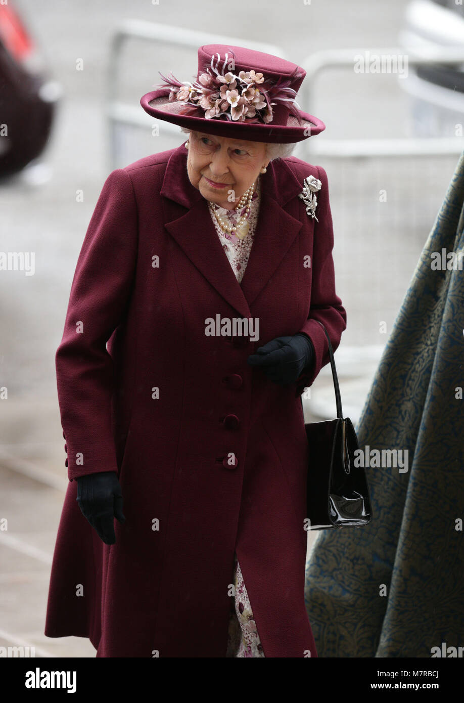 Queen Elizabeth II as she arrives for the Commonwealth Service at