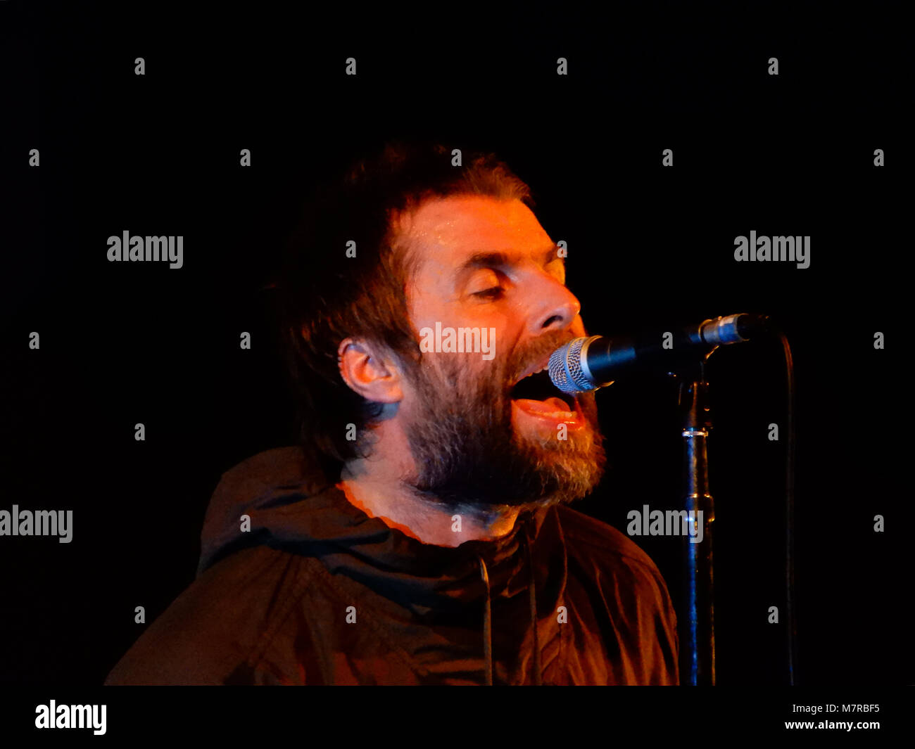 MILAN, ITALY, FEBRUARY 26, 2018 - Liam Gallagher performs in concert at Fabrique in Milan, Italy on February 26, 2018. Stock Photo