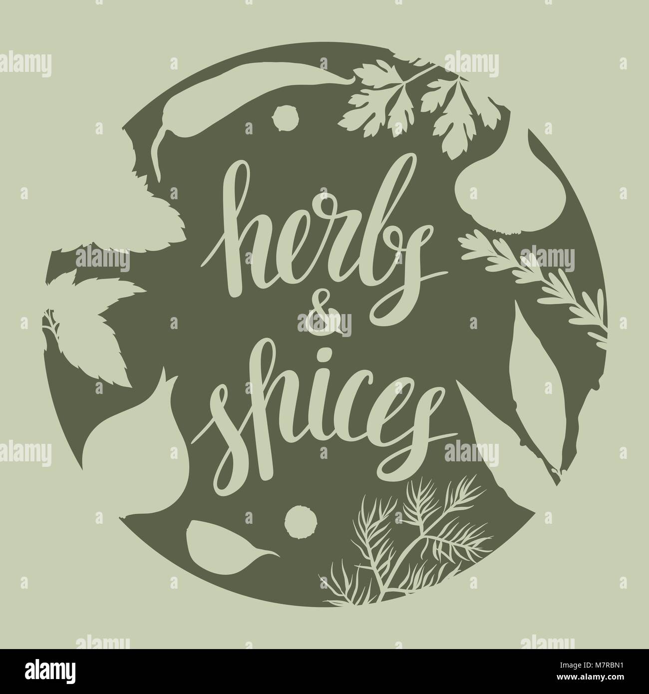 Background design with various herbs and spices Stock Vector Image ...