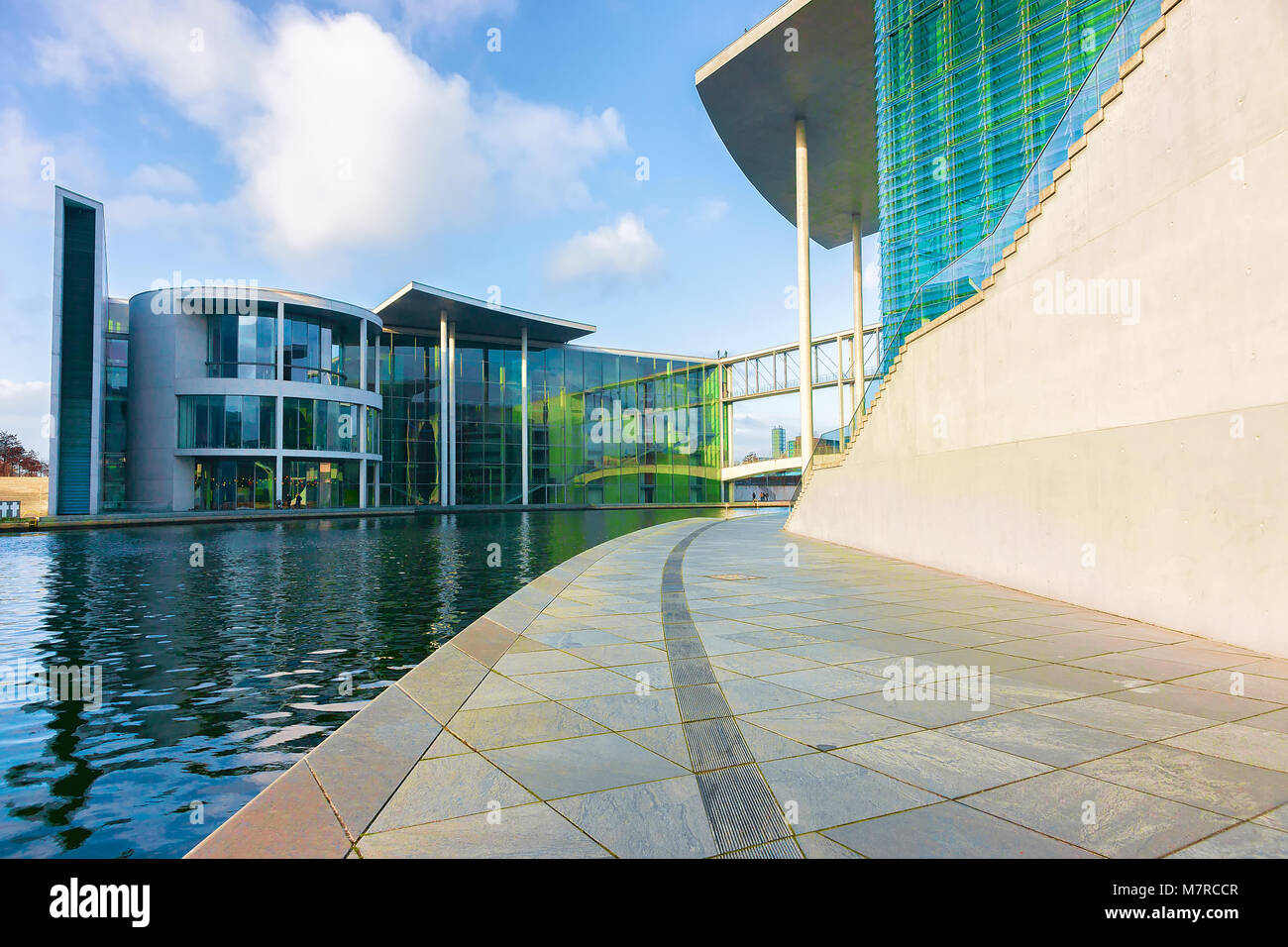 Modern glass building of German Bundestag Parliament, Berlin, Germany Stock Photo