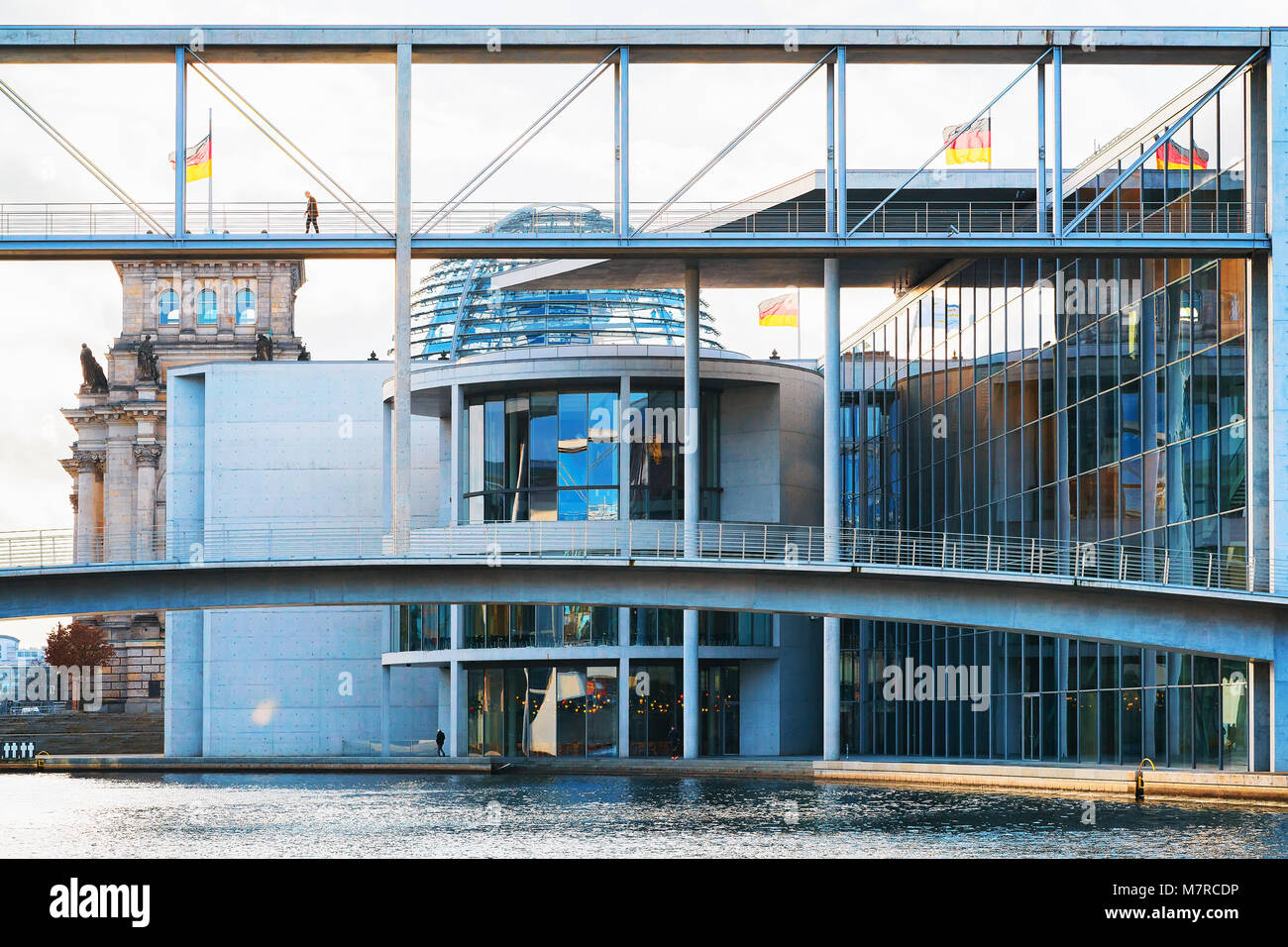 Bridge of German Bundestag Parliament building in Berlin, Germany Stock Photo