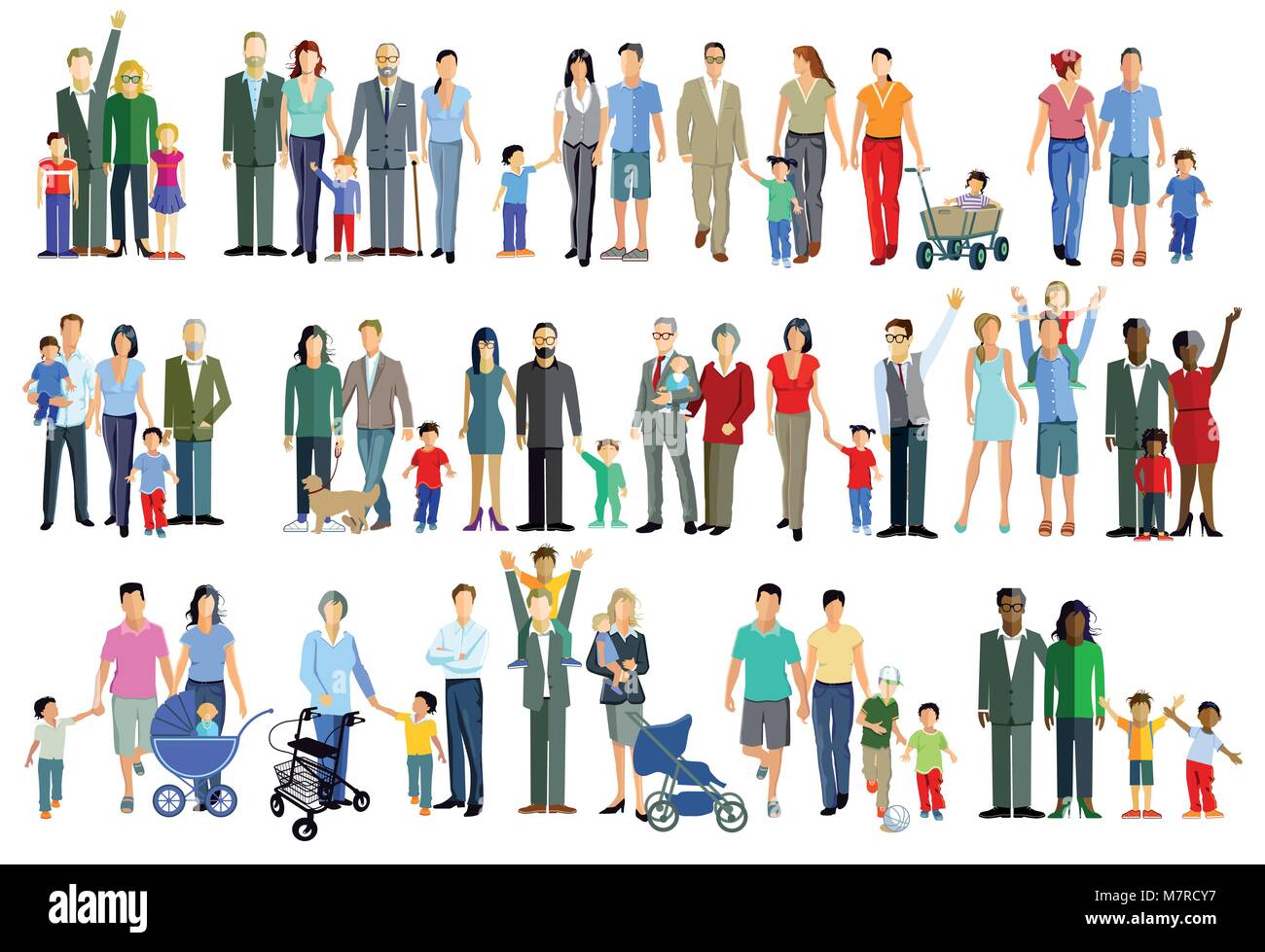 Family generation groups, illustration Stock Vector