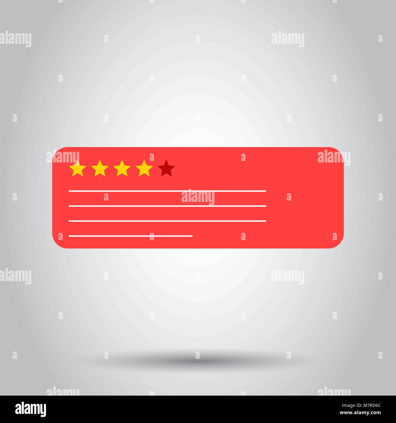 Review feedback rating bubble with star icon. Vector illustration on white background. Business concept customer rate pictogram. Stock Vector