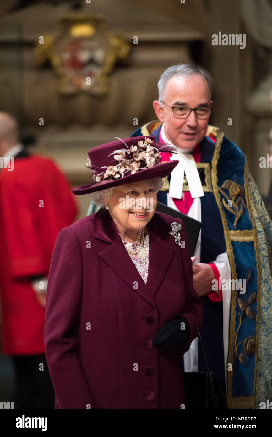 Queen Elizabeth II attending the Commonwealth Service at Westminster