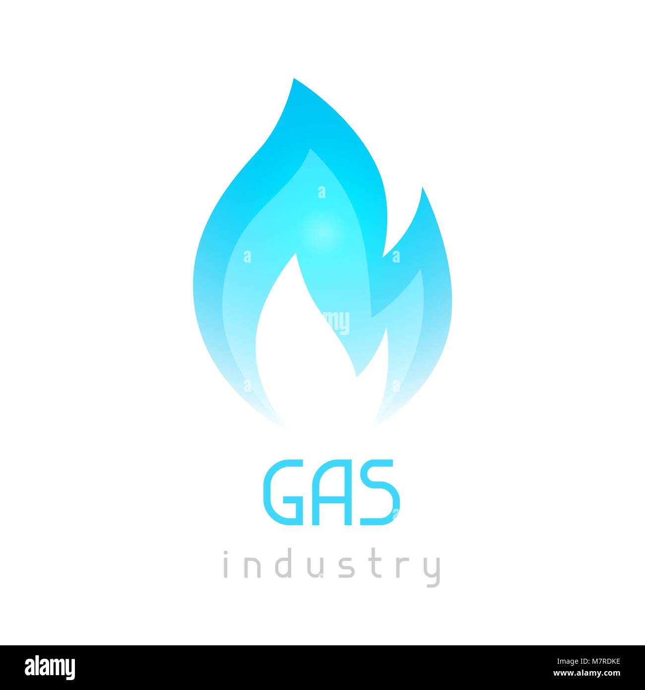 Gas blue flame. Industrial conceptual illustration of fire Stock Vector