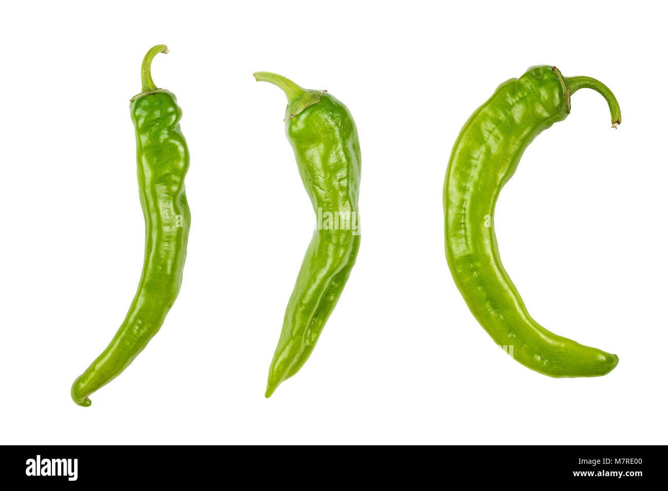 Green hot chili pepper isolated on white background Stock Photo - Alamy