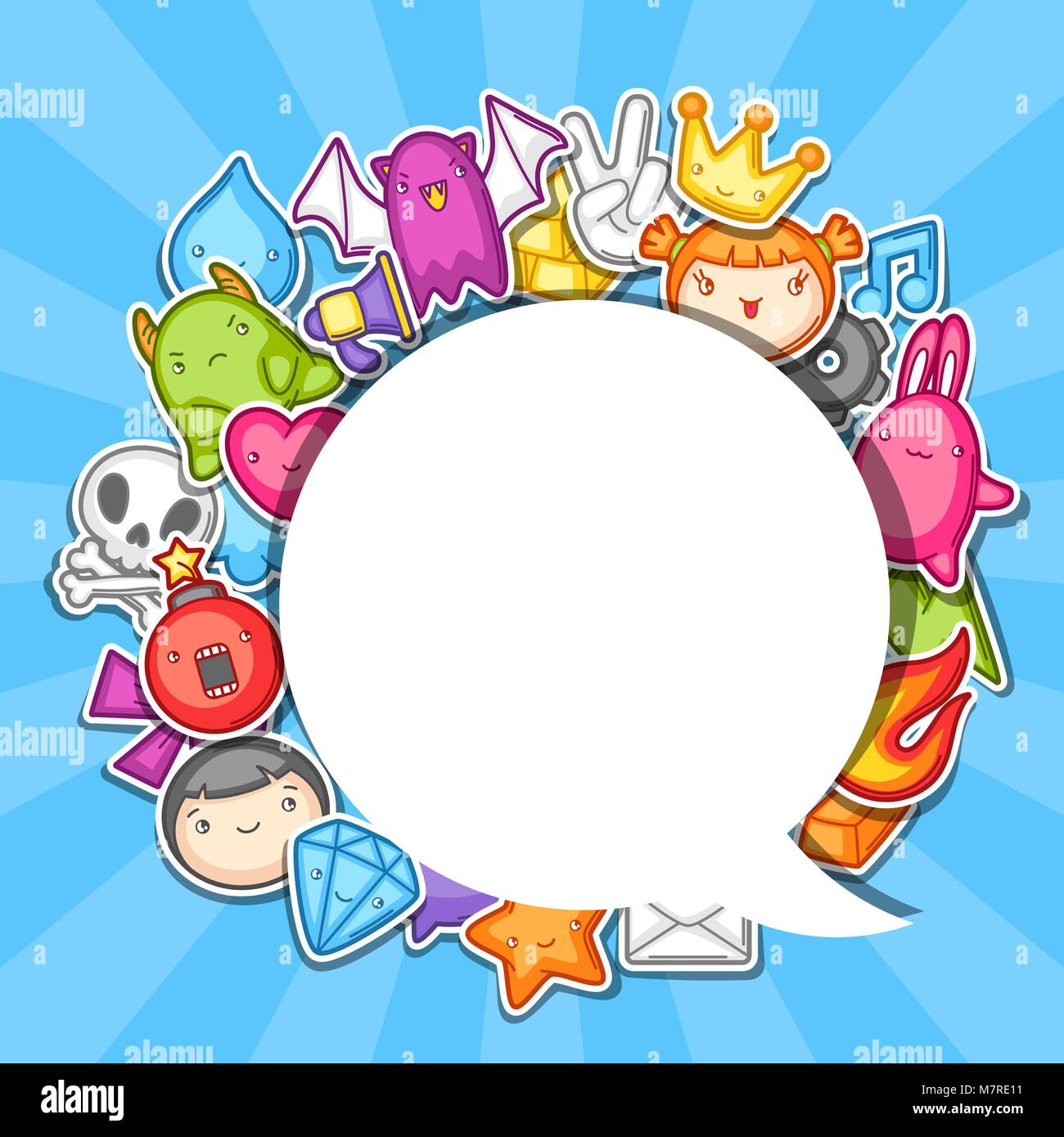 Game kawaii background. Cute gaming design elements, objects and symbols  Stock Vector Image & Art - Alamy