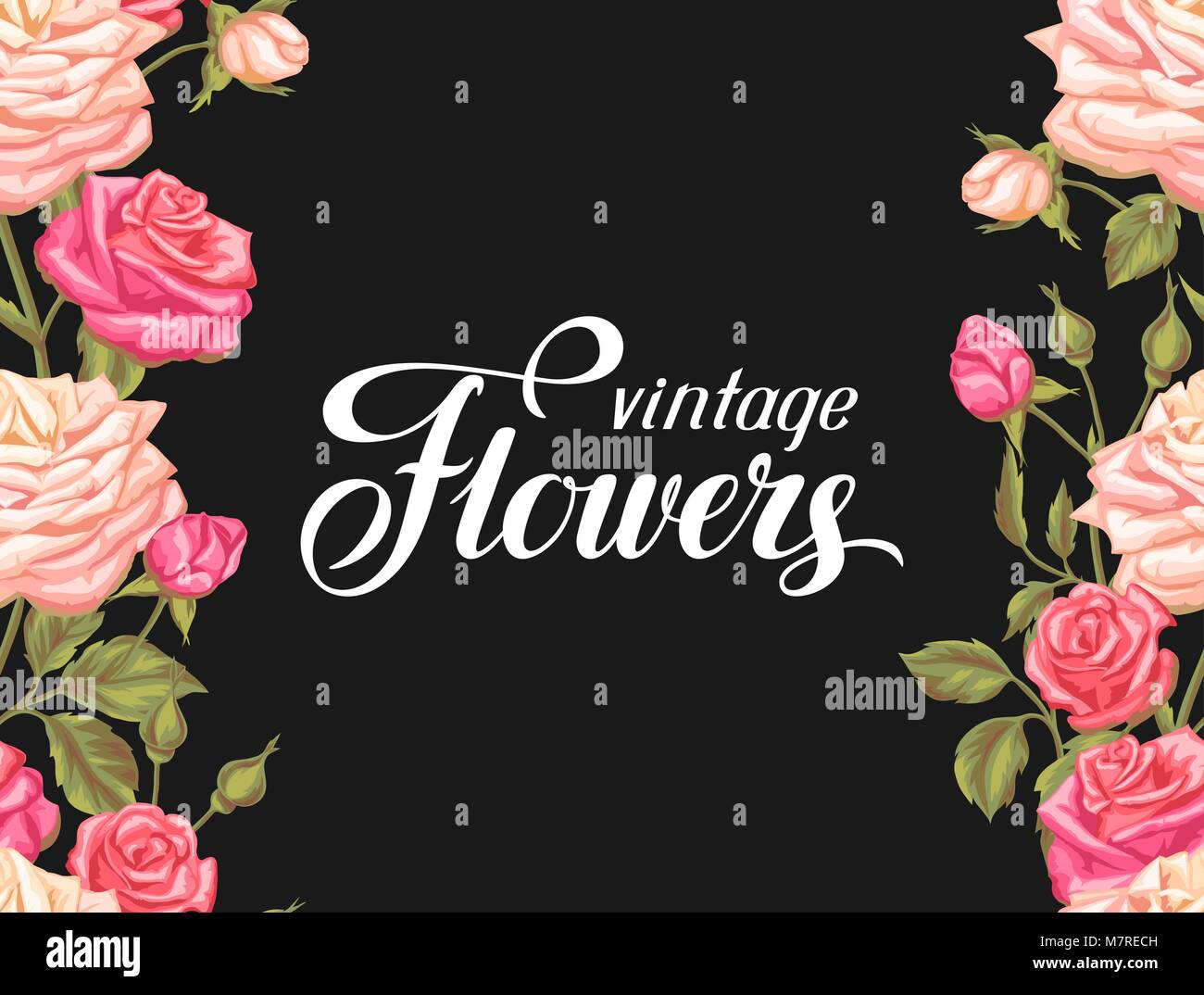 Seamless pattern with vintage roses. Decorative retro flowers. Easy to ...