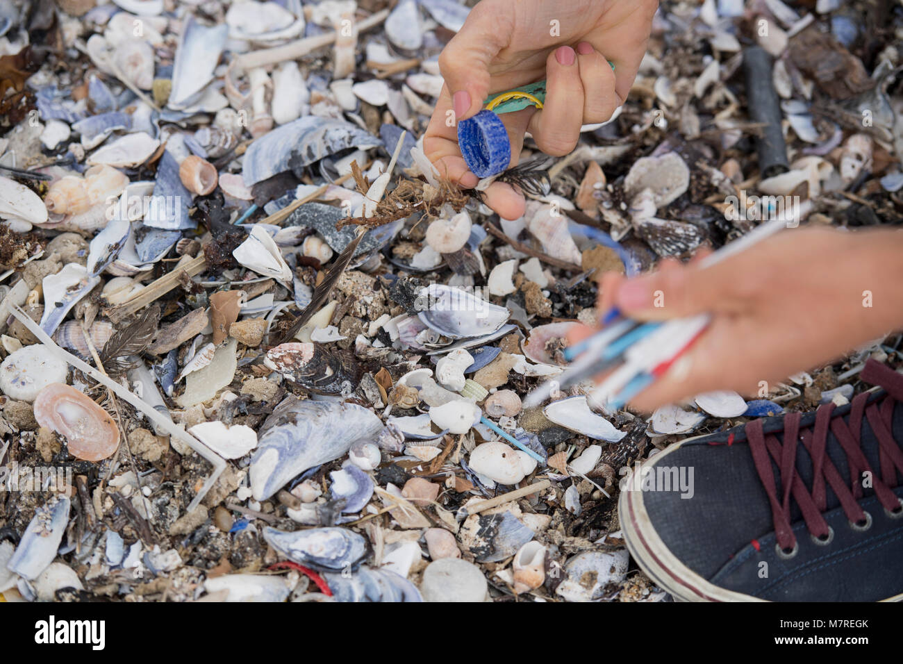Plastic pollution beach south africa hi-res stock photography and