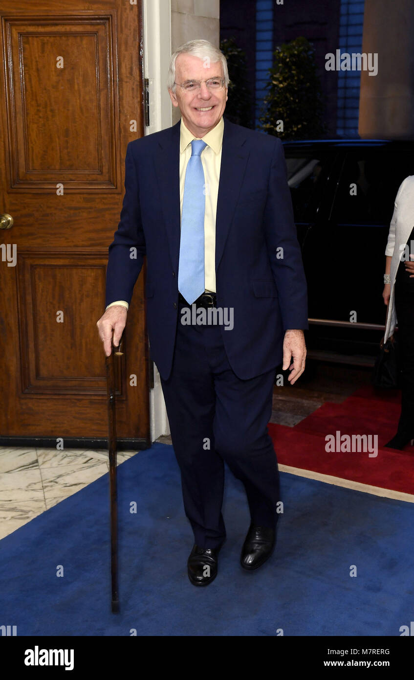 Former Prime Minister John Major at a reception held by the Commonwealth Secretary-General, Rt Hon Patricia Scotland QC, at Marlborough House, the home of the Commonwealth Secretariat in London. Stock Photo