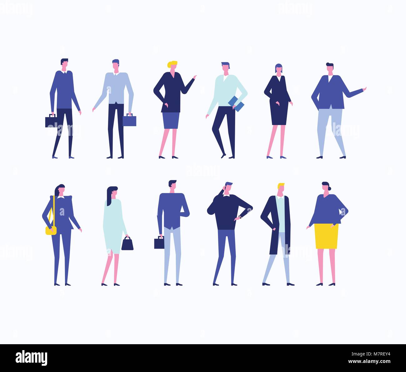 Office workers - flat design style set of isolated characters Stock ...
