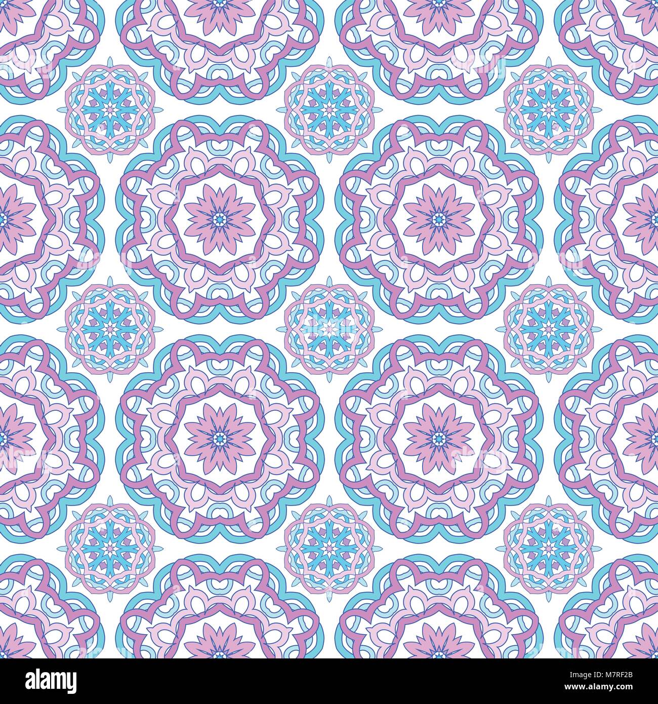 seamless pattern of black and white round mandalas Stock Vector Image ...