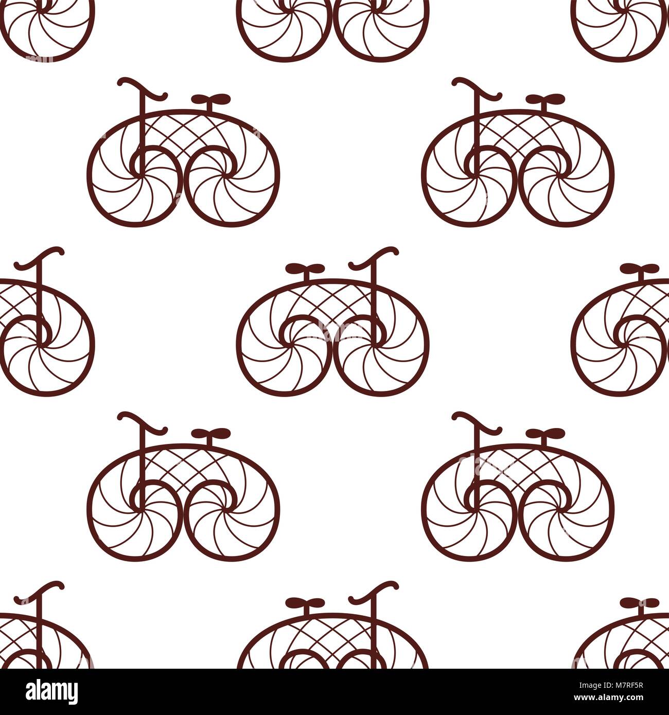 seamless pattern of retro bicycle Stock Vector Image & Art - Alamy