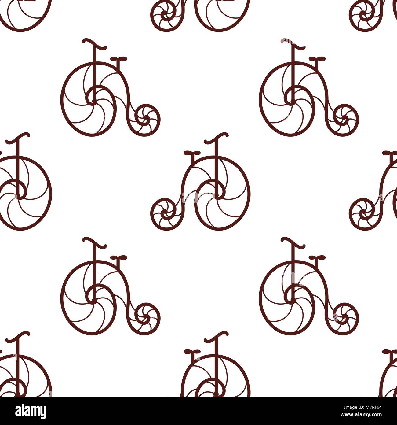 seamless pattern of retro bicycle Stock Vector Image & Art - Alamy