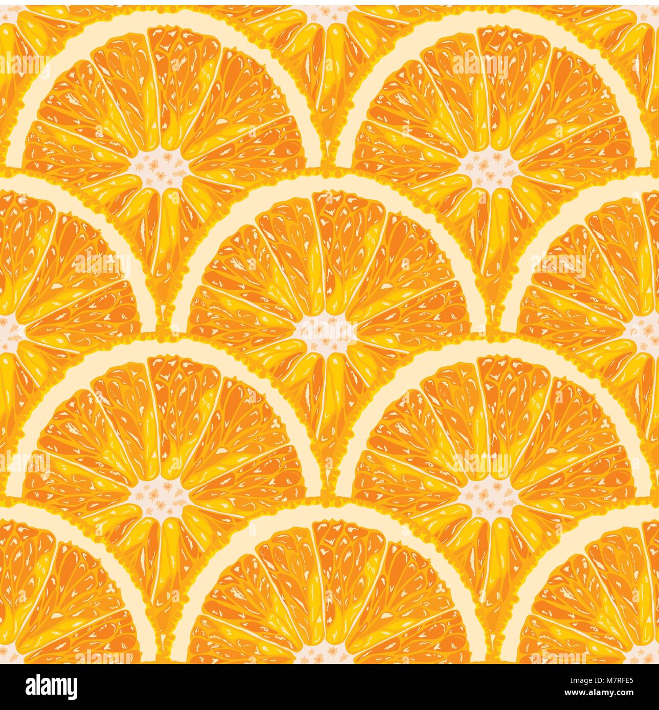 Seamless pattern of orange slice. Vector citrus Stock Vector Image ...