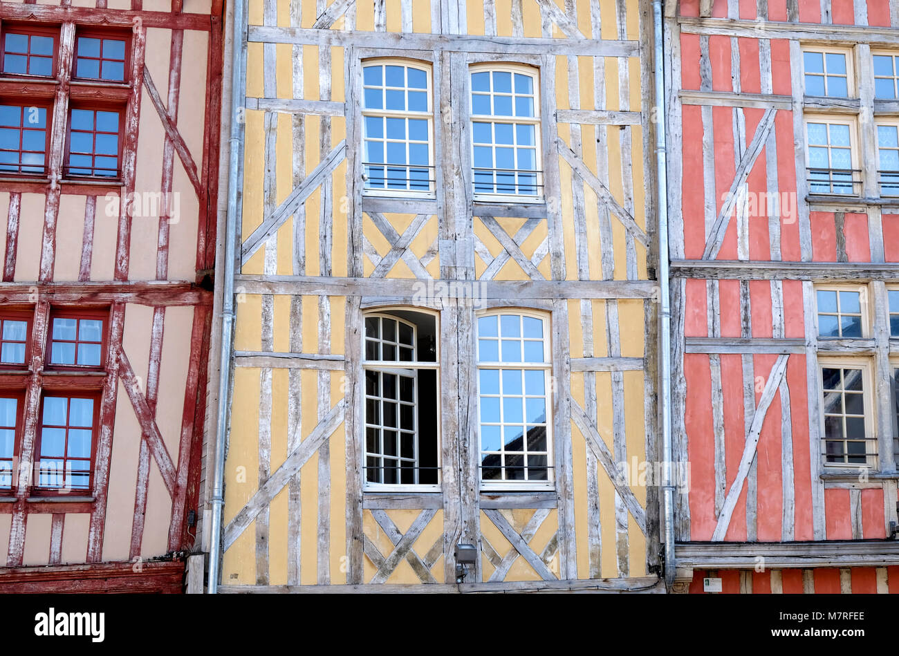 Colourful buildings in Troyes, France Stock Photo