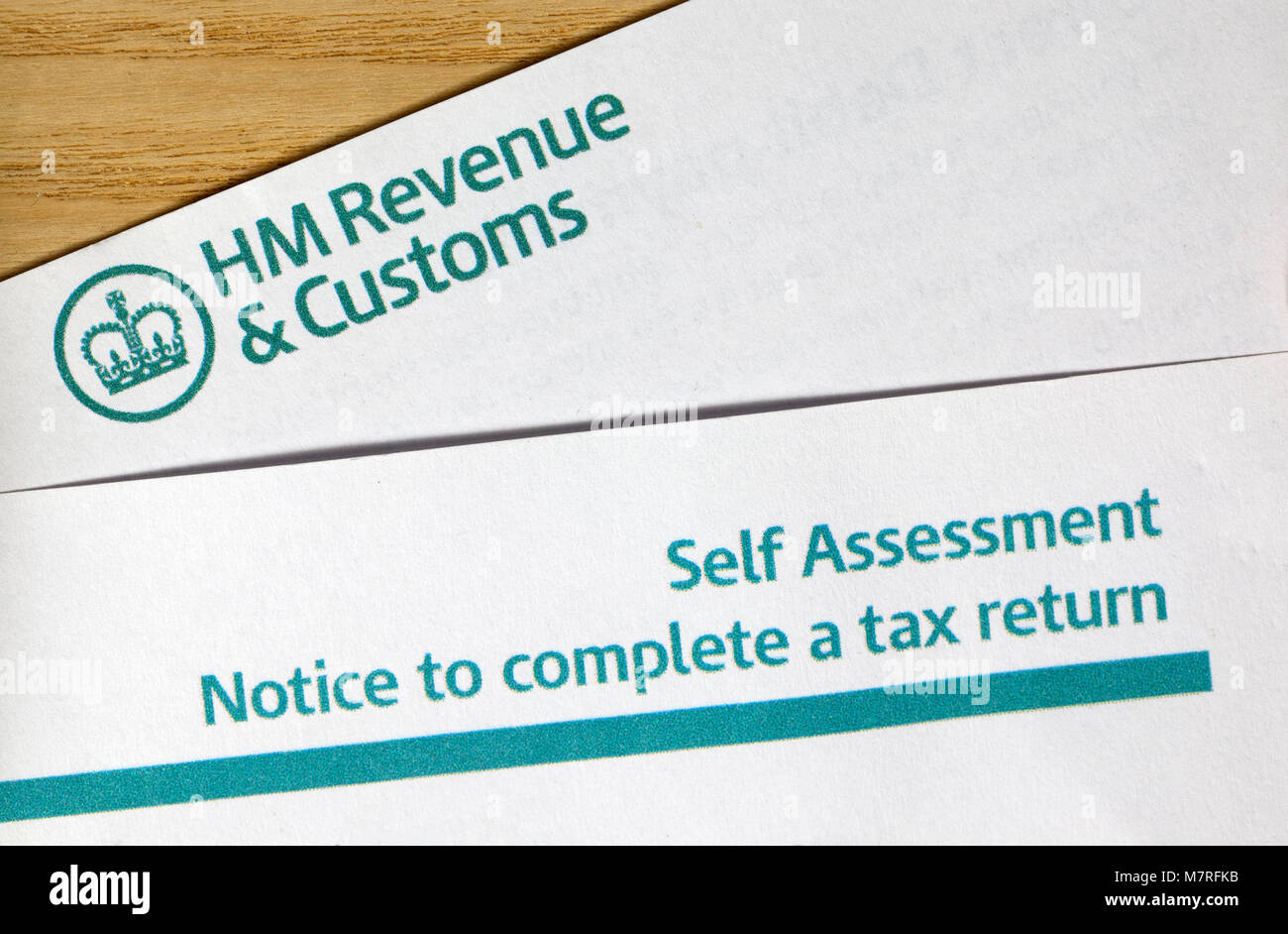 Self assessment notice to complete a tax return Stock Photo