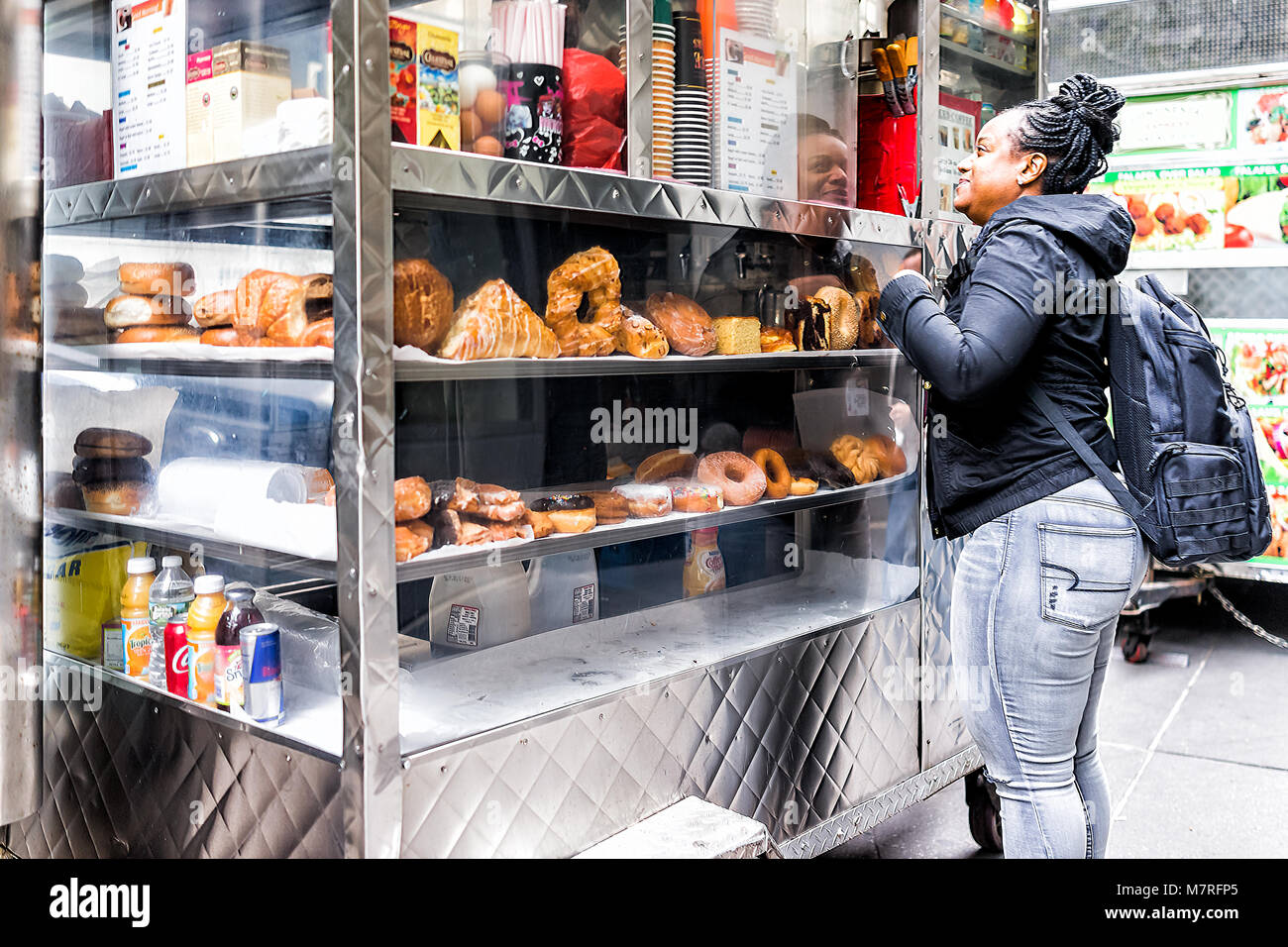 New York City, USA October 30, 2017 Breakfast sweet dessert donut