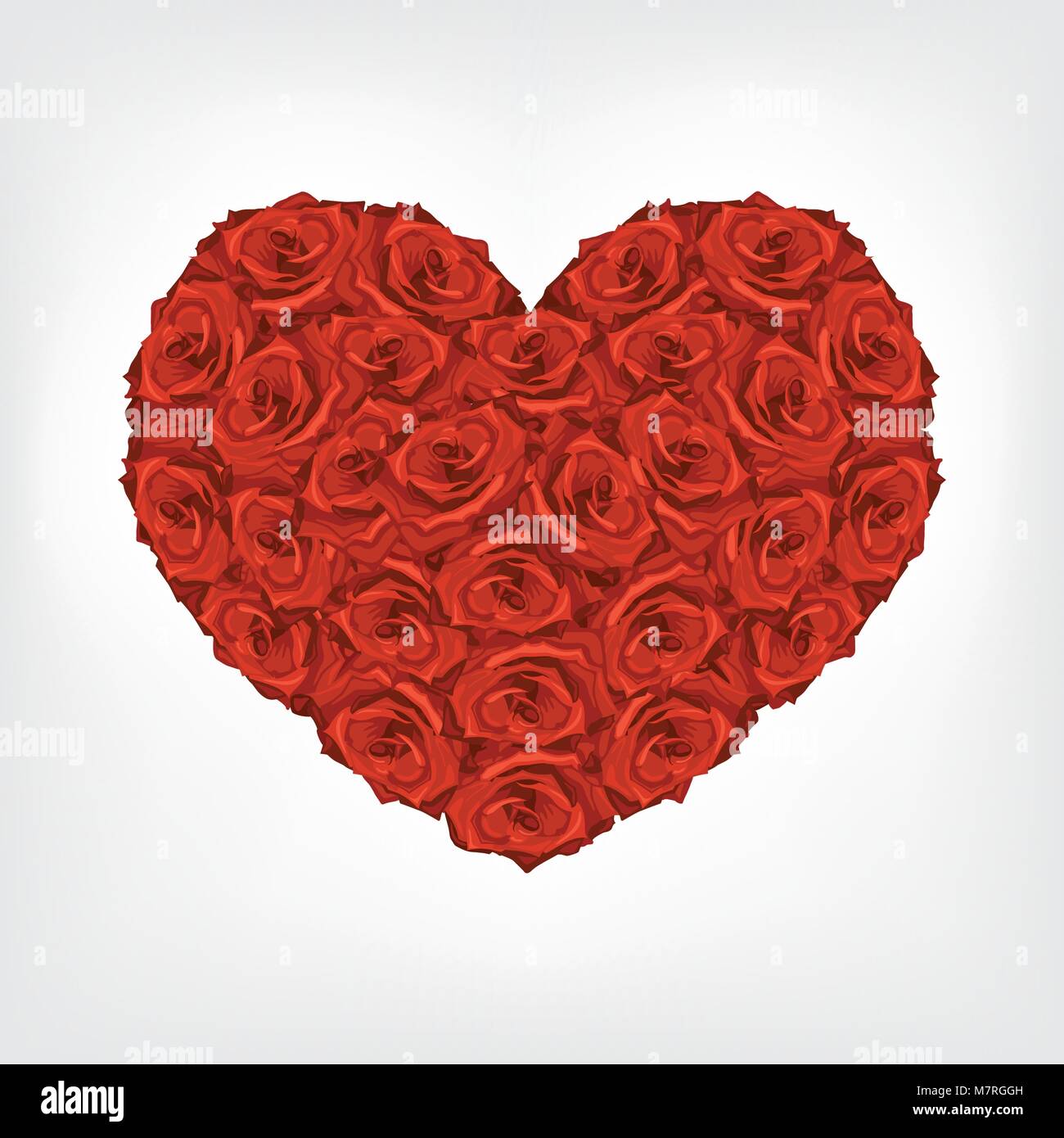 Vector illustration of heart from red roses Stock Vector Image & Art ...