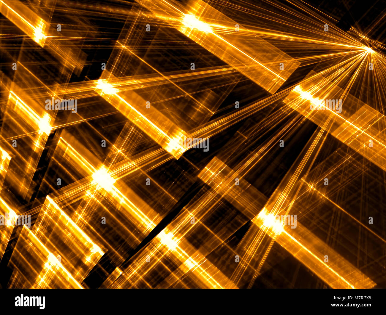 Lights wall - abstract digitally generated image Stock Photo