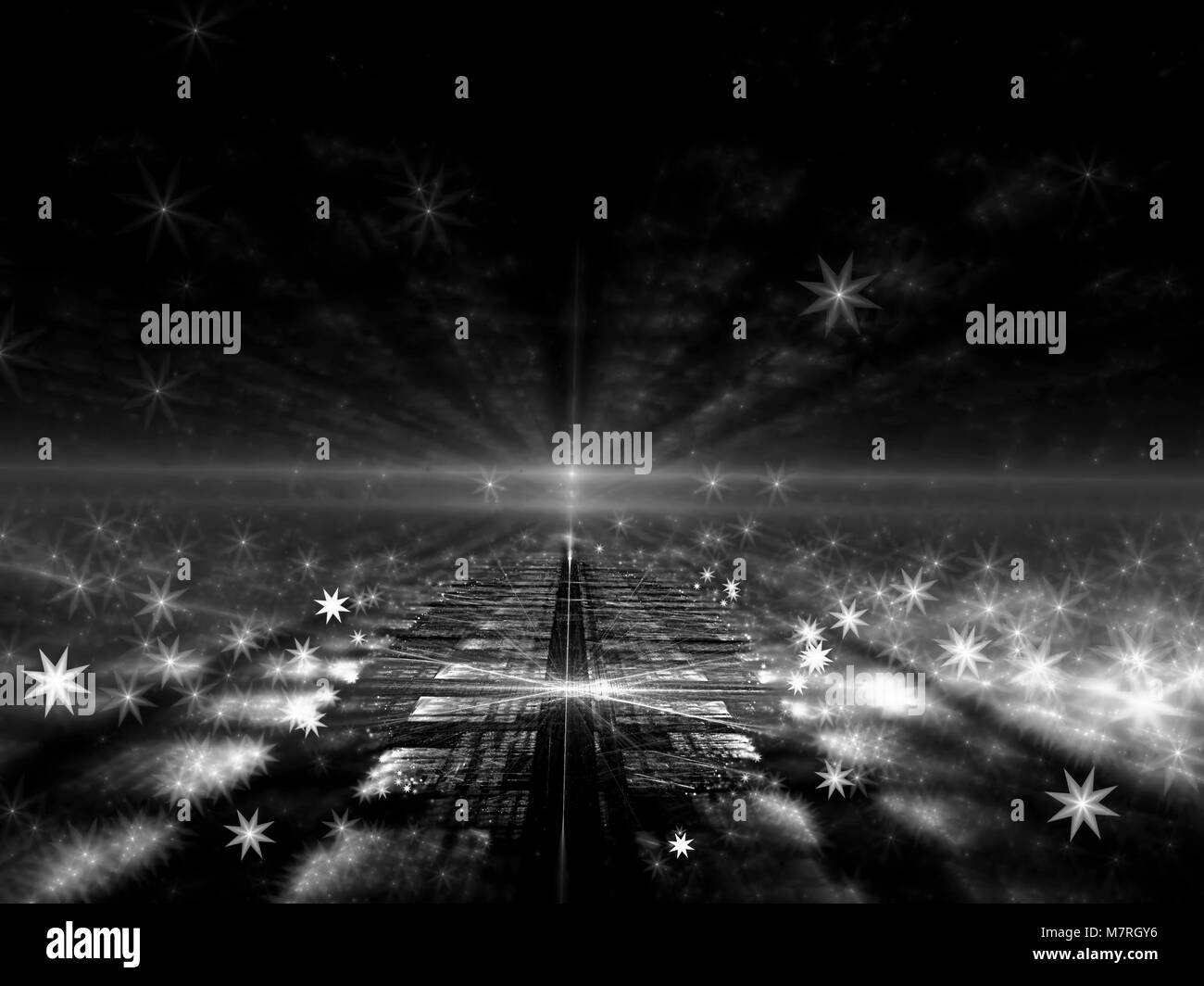 Blur with stars - abstract digitally generated image Stock Photo