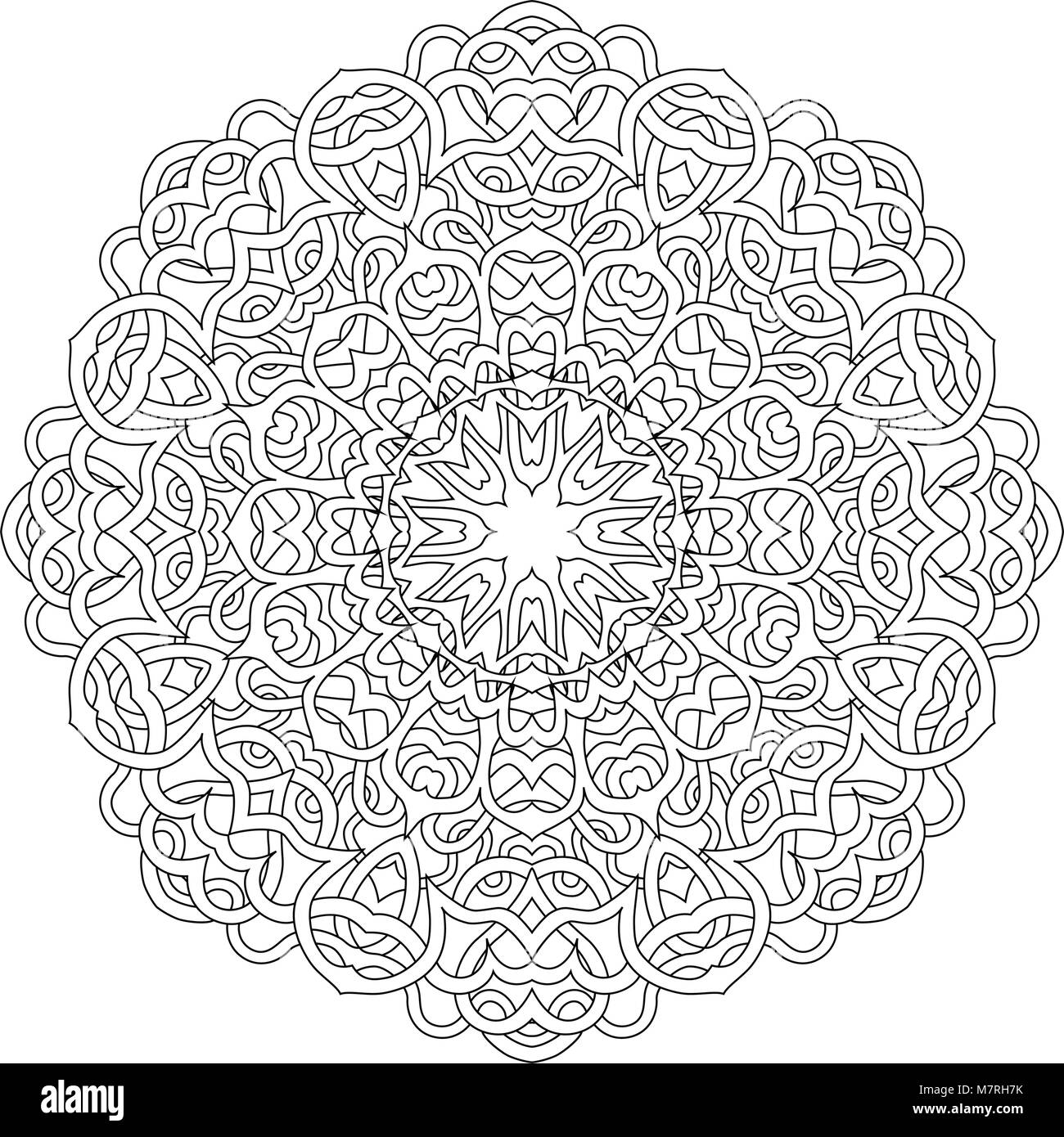 Vector coloring book mandala. Illustratoin of black and white mandala ...