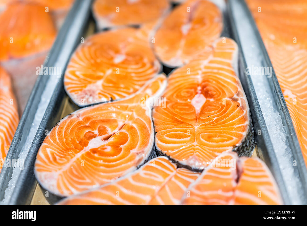 Raw farm raised salmon steak hires stock photography and images Alamy