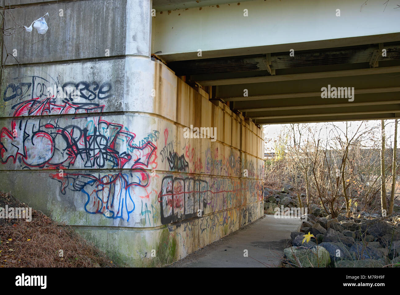 Graffiti Under A Bridge High Resolution Stock Photography and Images