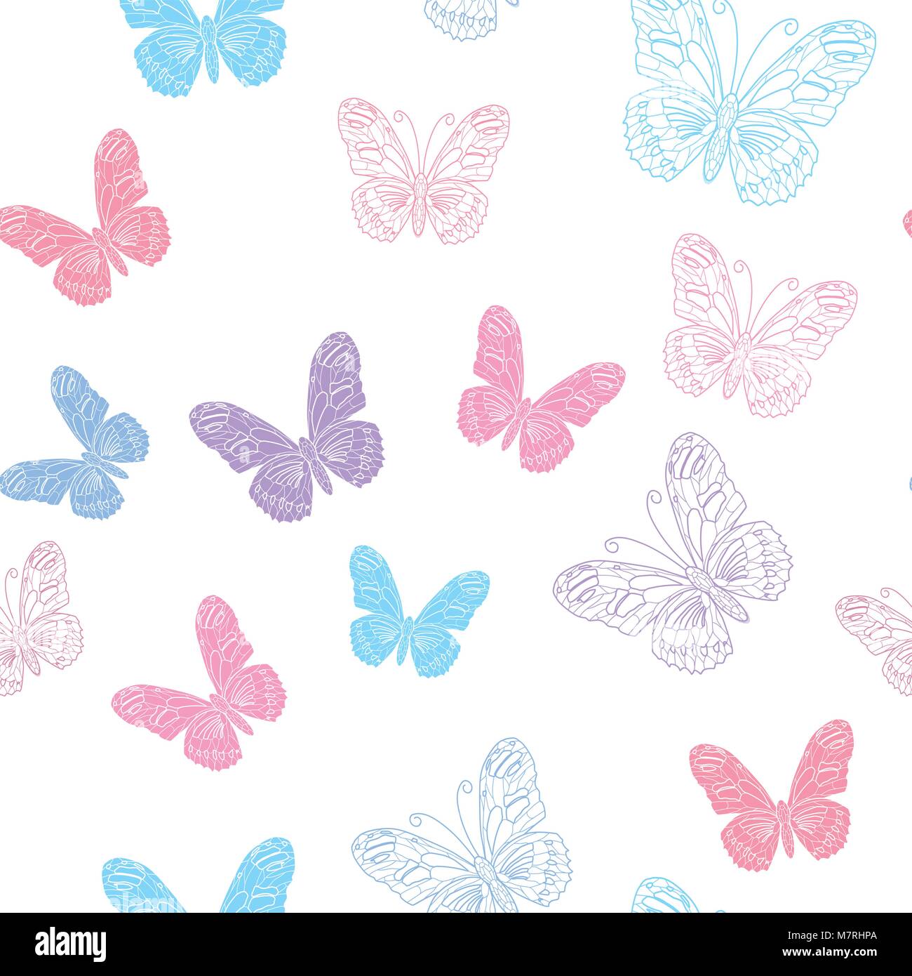 Seamless pattern made of butterflies Stock Vector Image & Art - Alamy