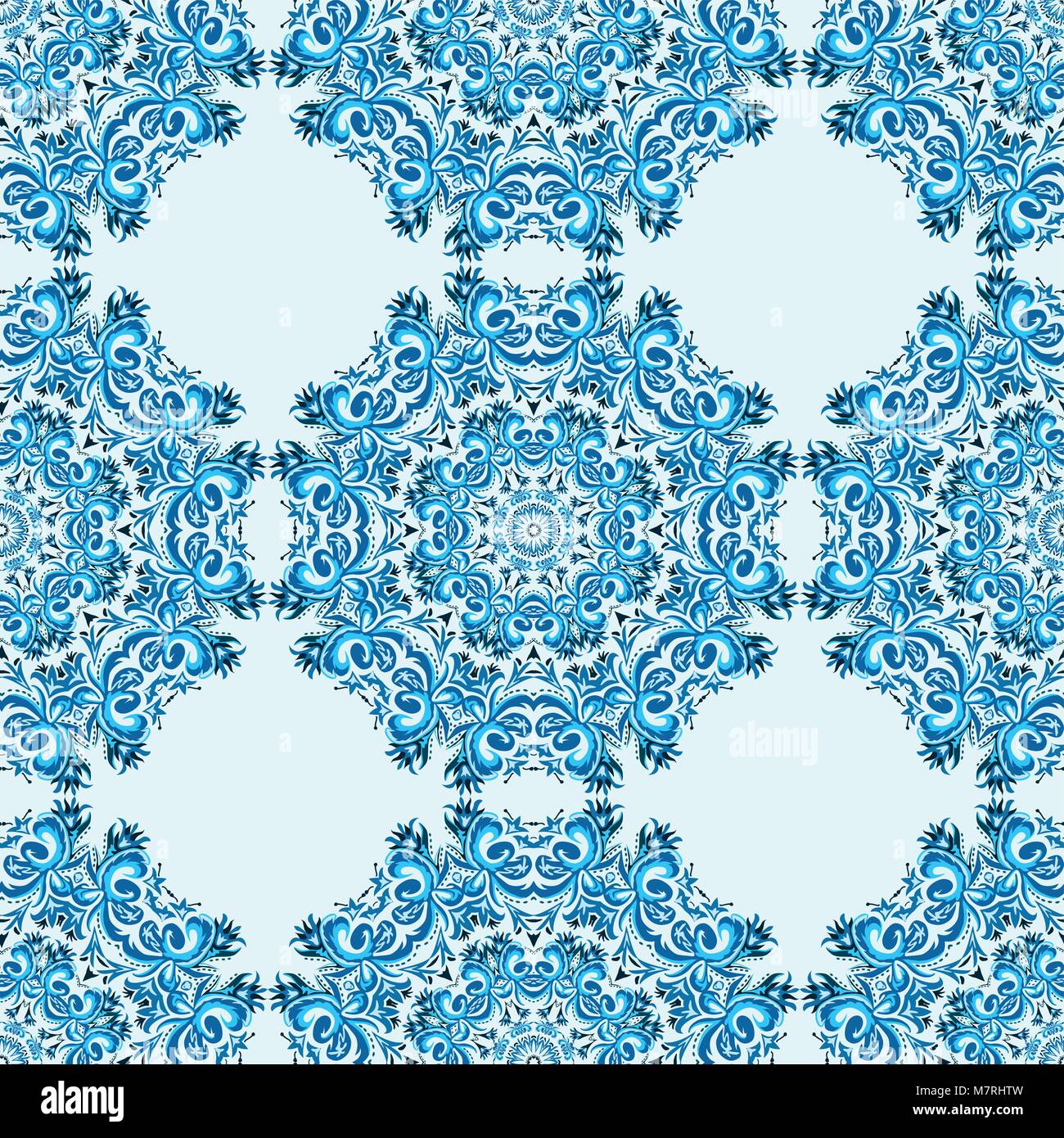 Illustration of ornament beautiful seamless pattern with mandala Stock ...