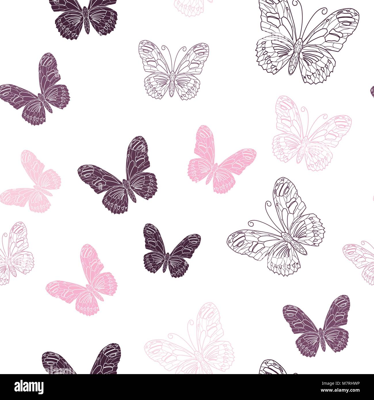 Seamless pattern made of butterflies Stock Vector Image & Art - Alamy