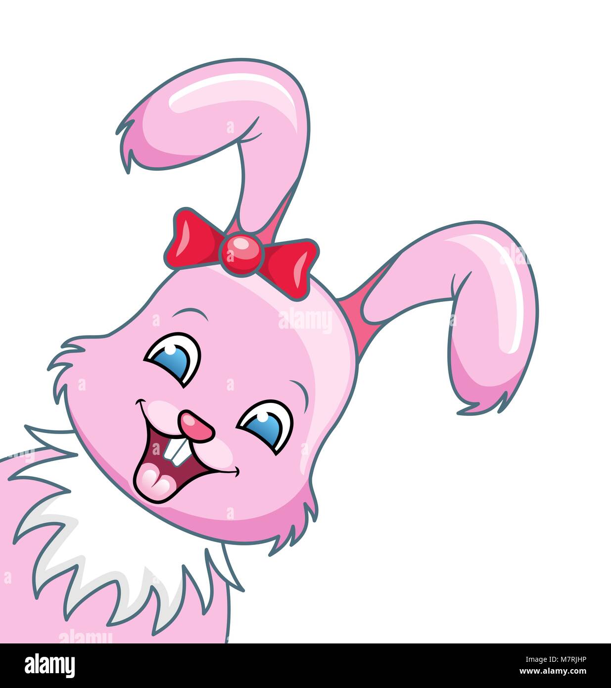 Smiling Rabbit Cartoon Girl, Beautiful Bunny, Happy Girling Isolated on  White Background Stock Vector Image & Art - Alamy
