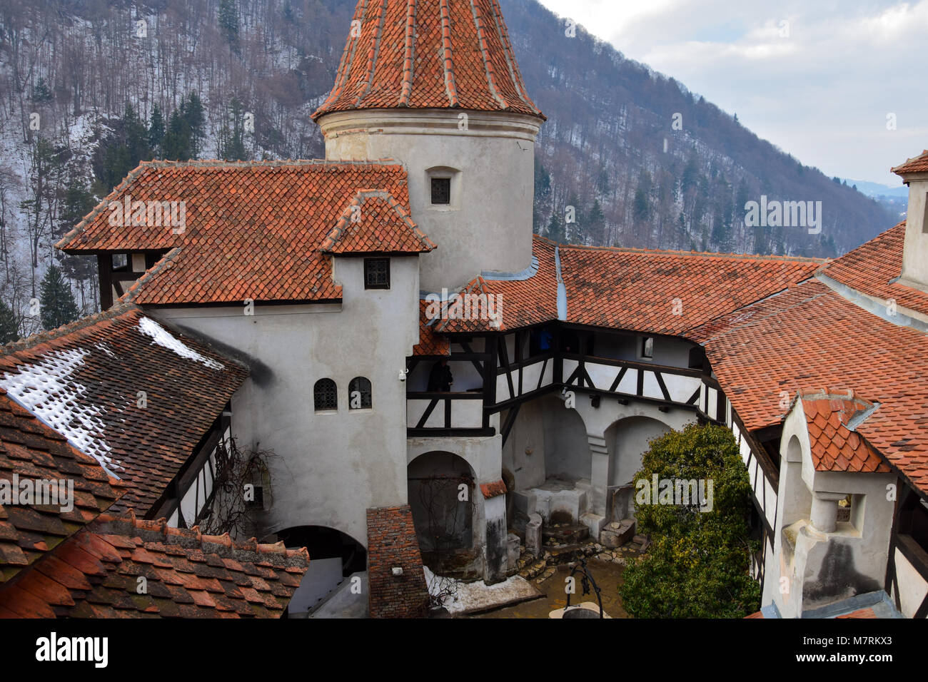 Bran, Romania. February 4, 2017. Inside the Bran Castle (Castelul Bran), commonly known as "Dracula's Castle" Stock Photo