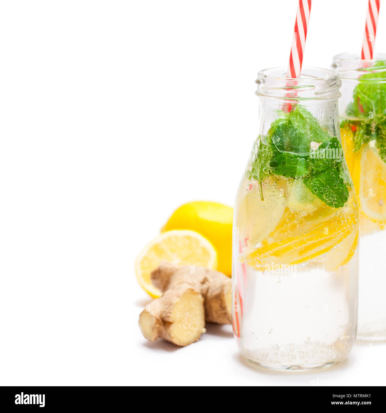 detox organic ginger and lemon drink Stock Photo Alamy
