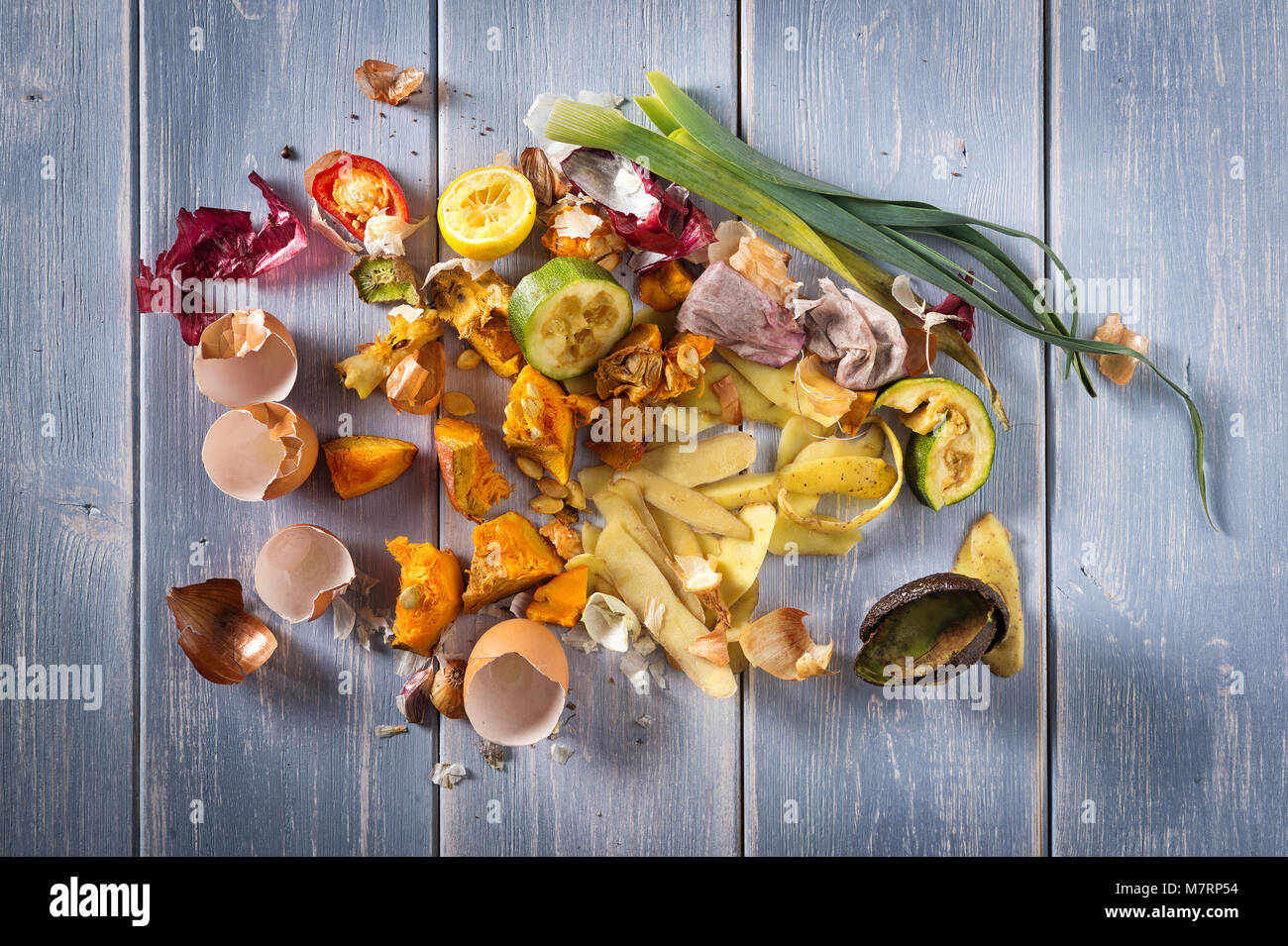 Organic leftovers, kitchen scraps, waste from vegetable ready for