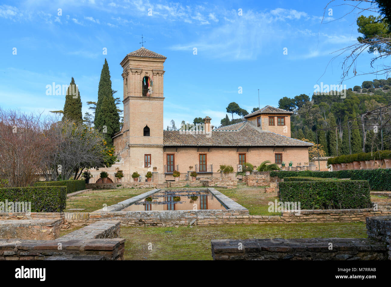 Convent of San Francisco (currently Parador of the city) in Alhambra, (Granada, Spain) Stock Photo